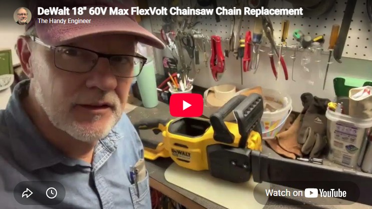 DeWalt 18″ 60V Max FlexVolt Chainsaw, DCCS672, Chain Replacement